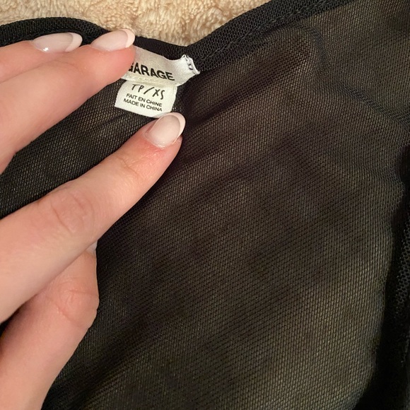 garage sheer front tie cross top - Picture 3 of 3